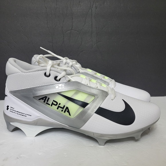 Nike Sz 13 Mens Alpha Menace 4 Pro Football Cleats White Photon Dust FD7037-100 - Picture 1 of 14